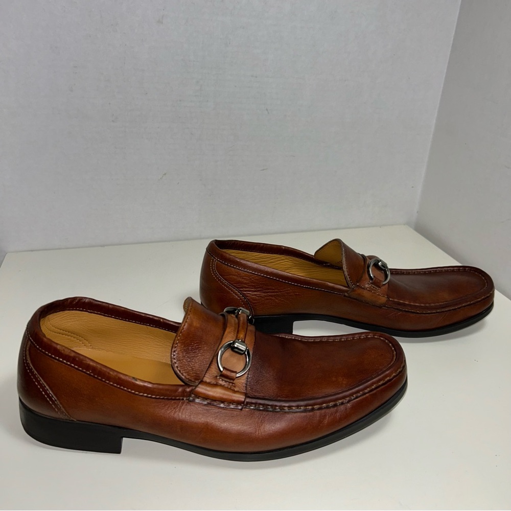 Magnanni Brown Leather Bit Loafers